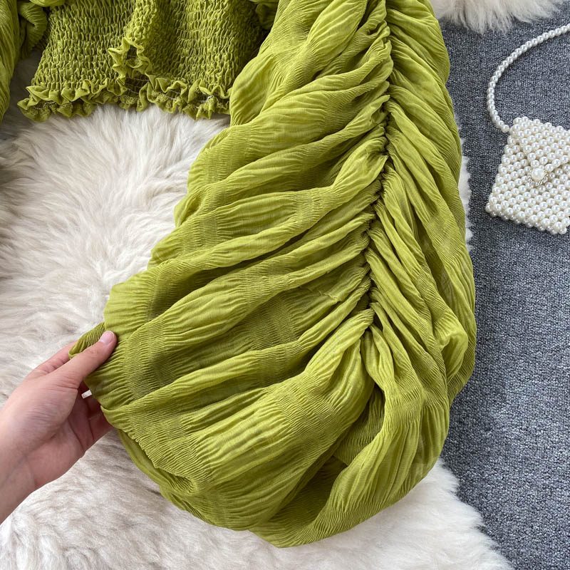 Draped Chiffon Blouset V-Neck