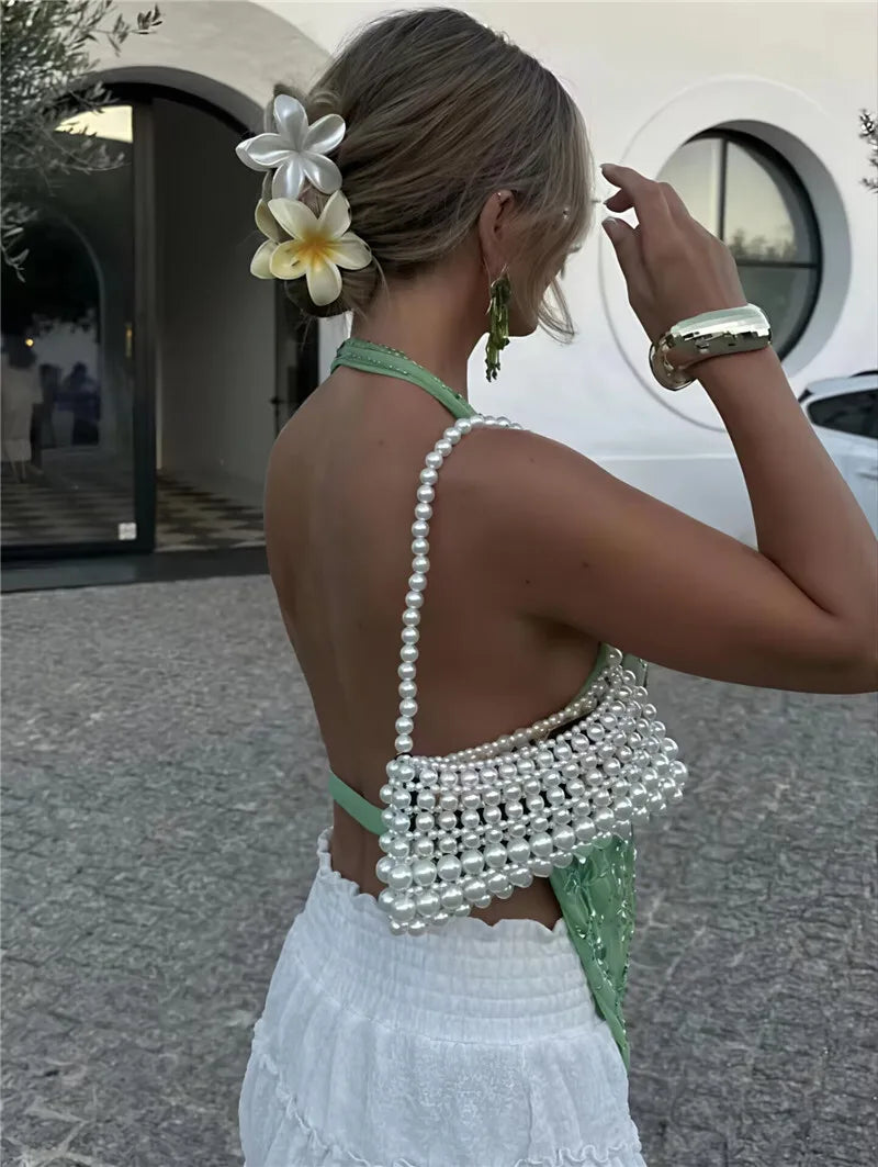 Glitter Deep V Neck Sexy Tank Tops
