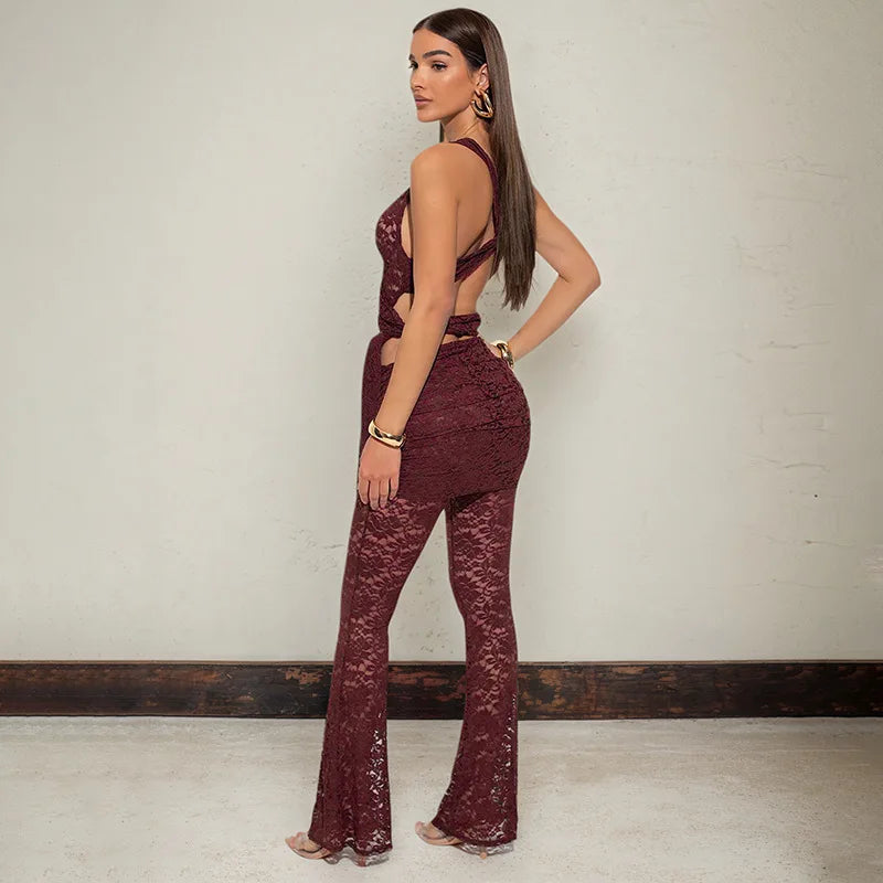 Lace Hollow Out Sexy Pants Sets
