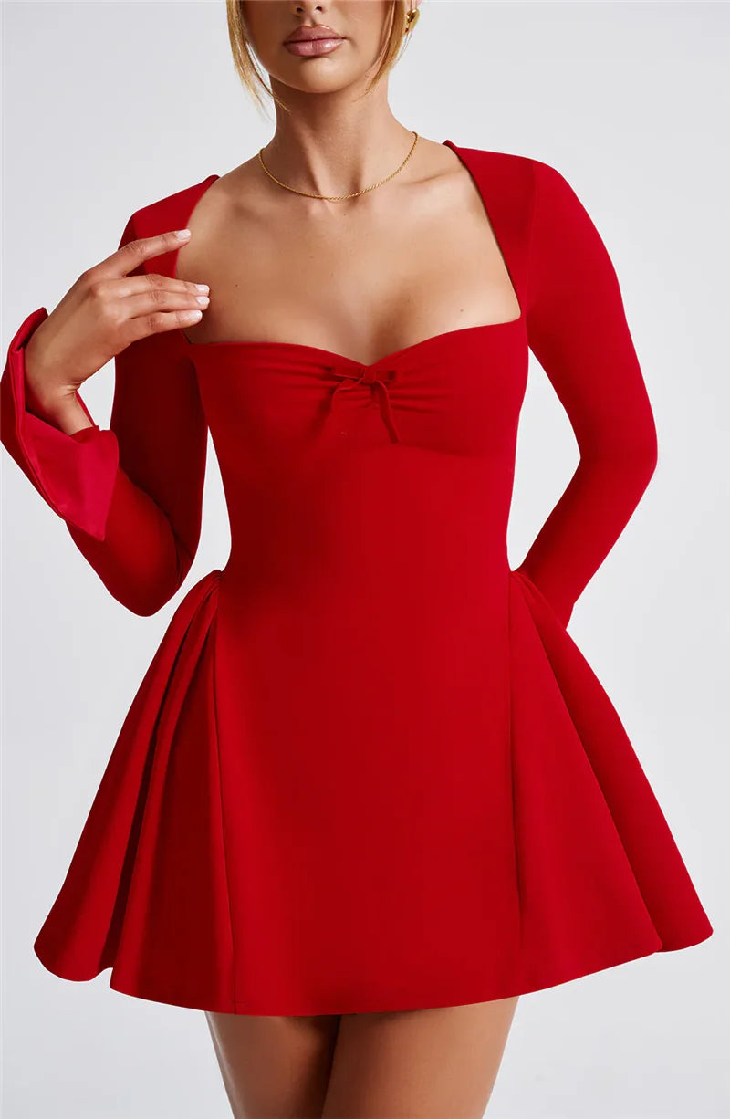 Long Sleeve A-line Sexy Mini Dress