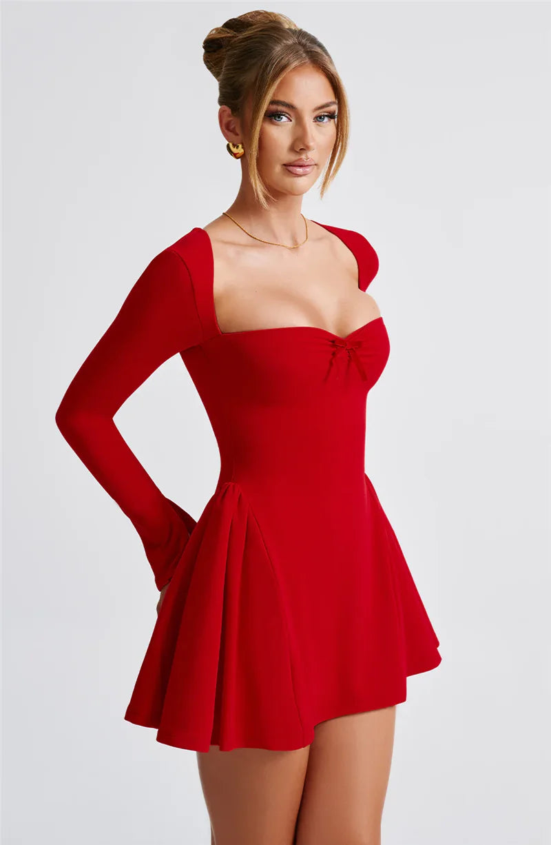Long Sleeve A-line Sexy Mini Dress