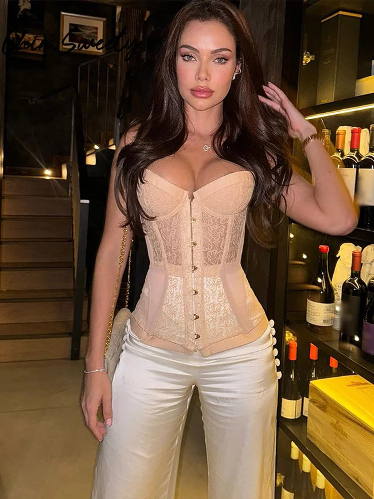 Sexy Solid Corset Elegant Sleeveless
