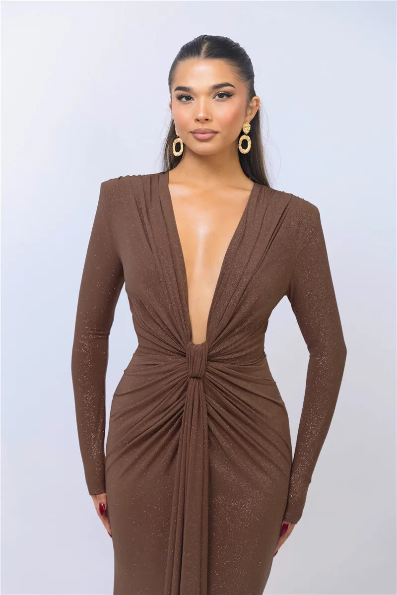 Deep V Neck Sexy Maxi Dress