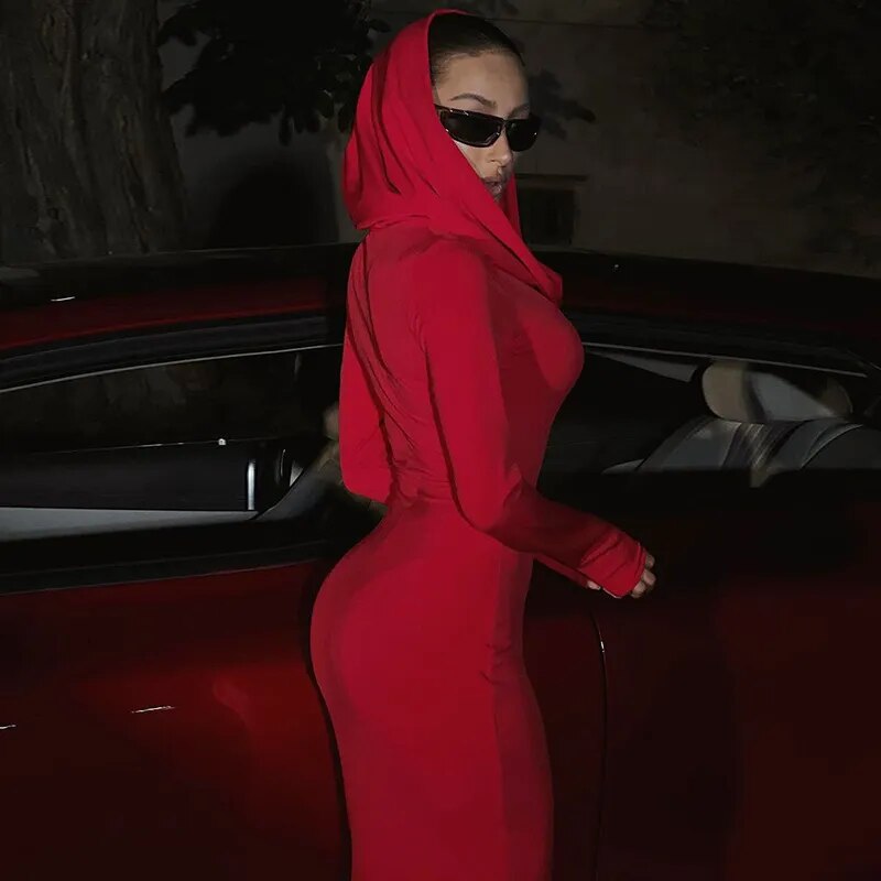 Hooded Sheath Dress