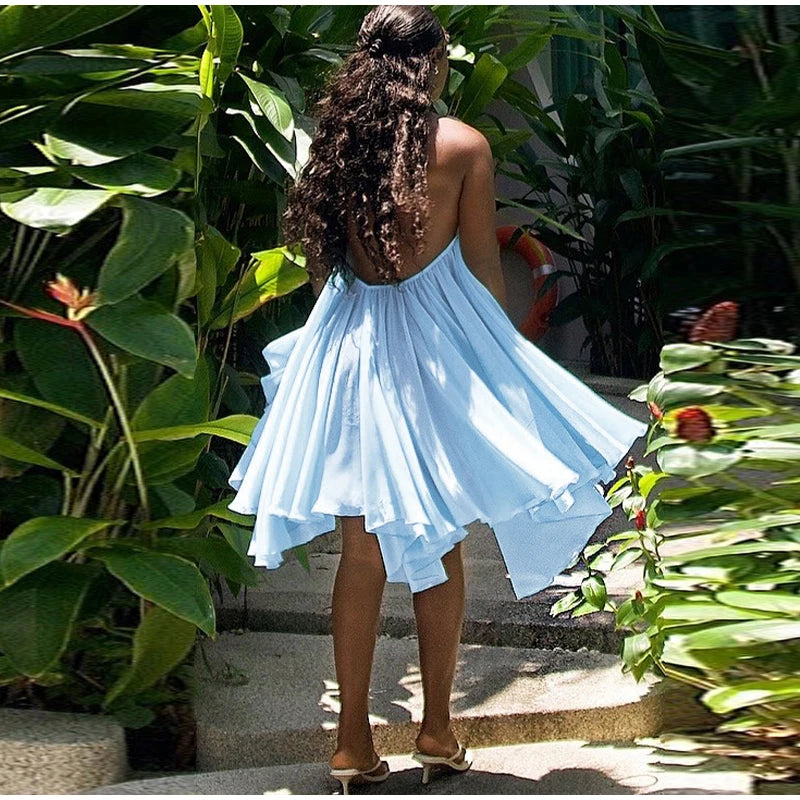 Halter Backless Short  Mini Dress