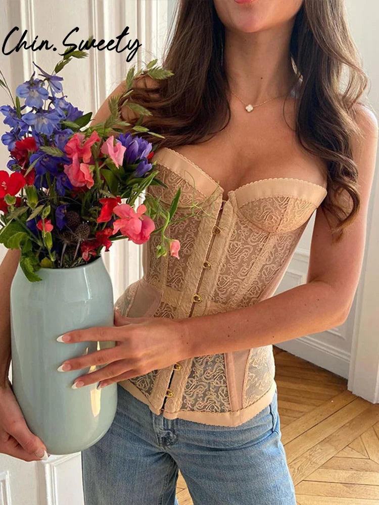 Sexy Solid Corset Elegant Sleeveless