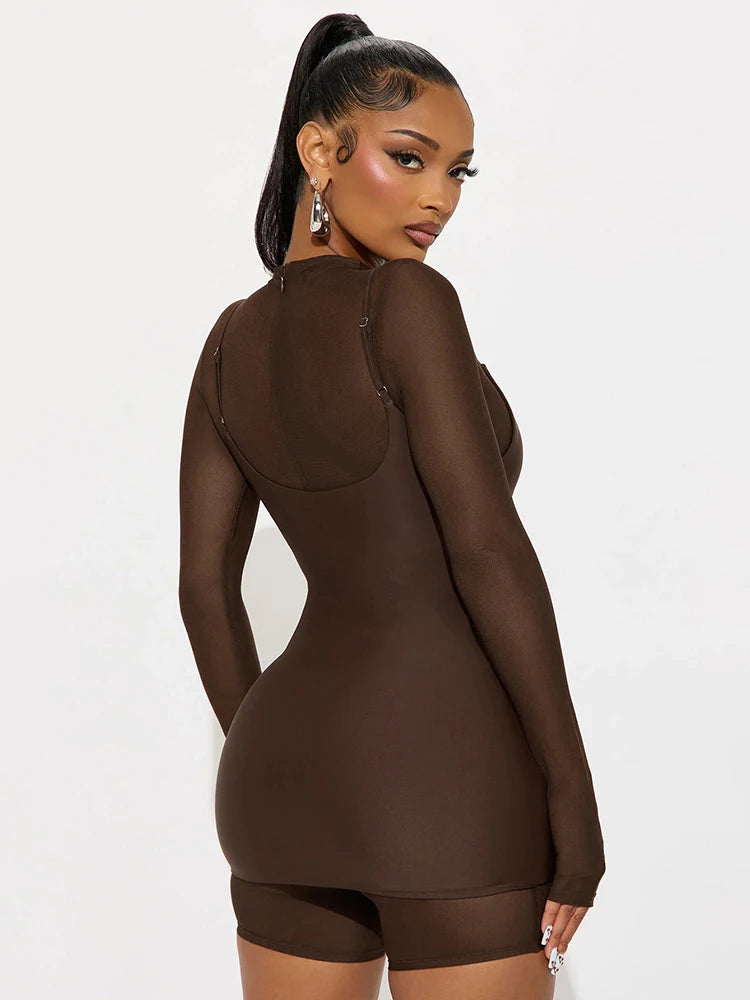 Romper+Dress Adjustable Strap Tight Mini Bodycon