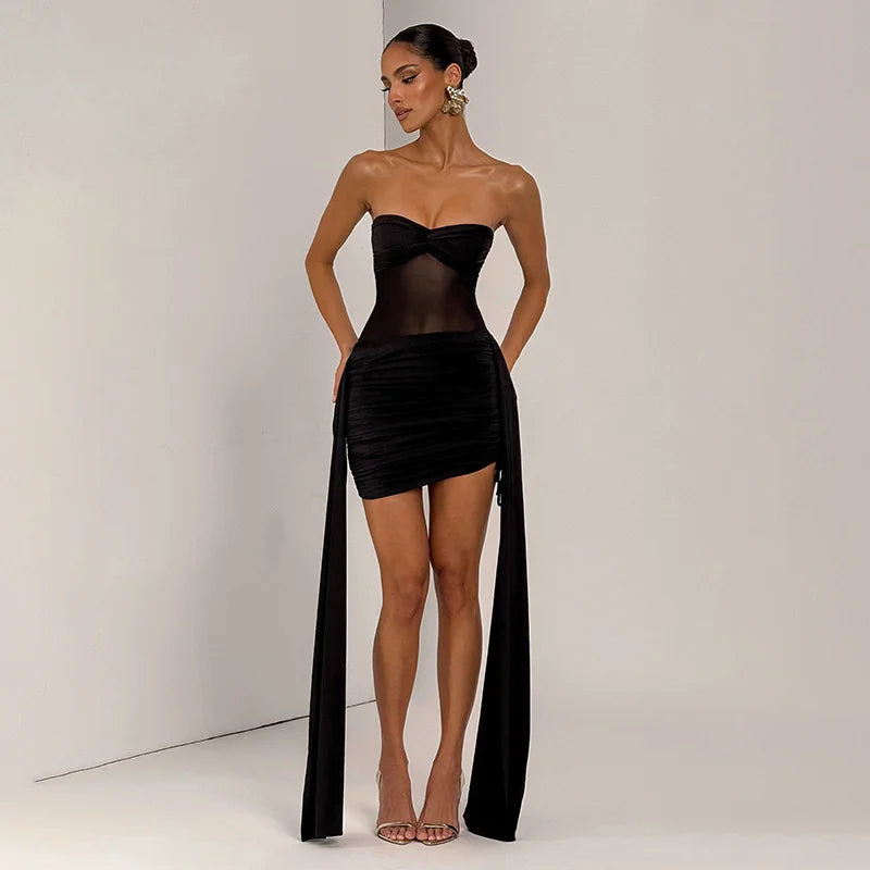 Off-shoulder Strapless Sexy Mini Dress