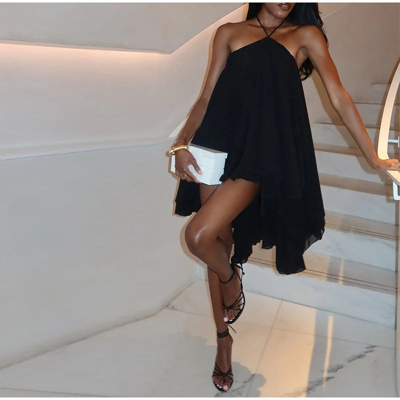 Halter Backless Short  Mini Dress