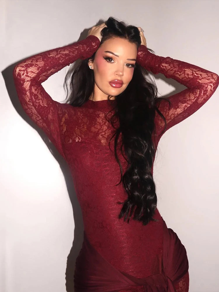 Long Sleeves Backless Patchwork Dress
