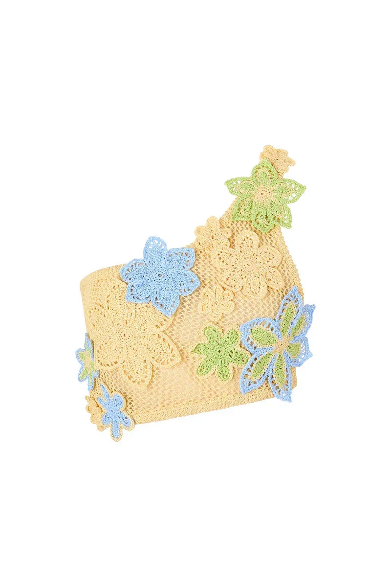 Colorful Flower Knitted Skirt Sets