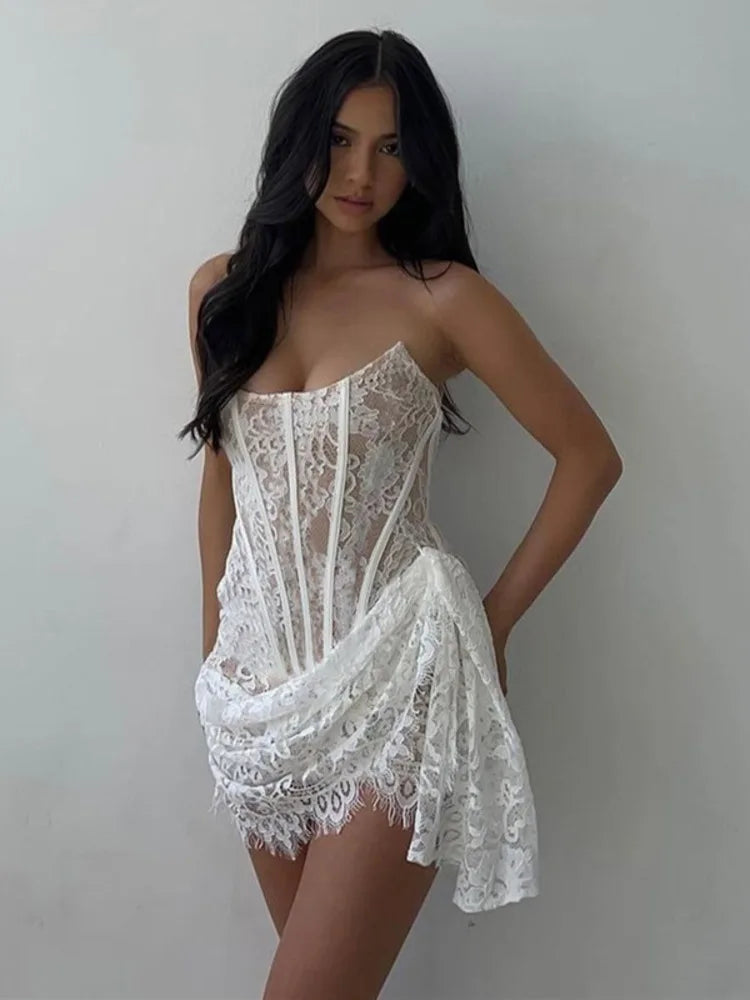 Lace Strapless Dress