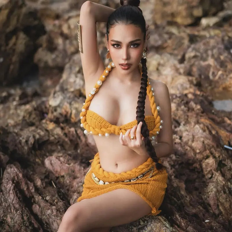 Halter Bikini Skirt Sets Crochet