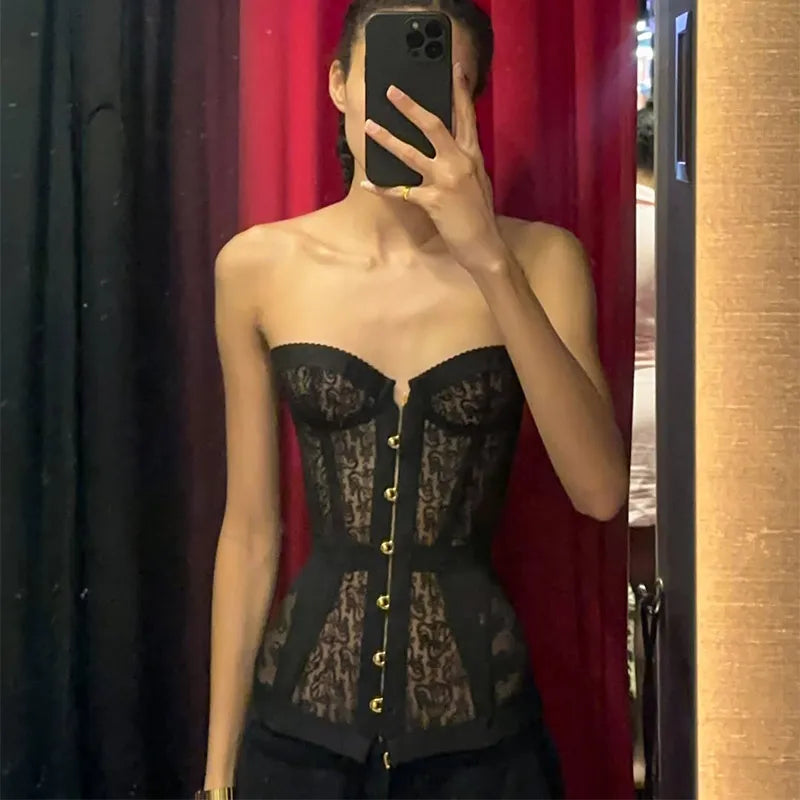 Sexy Solid Corset Elegant Sleeveless
