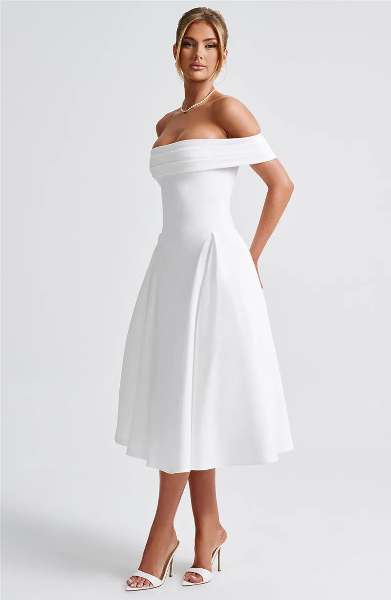 Off-shoulder Backless Midi dress