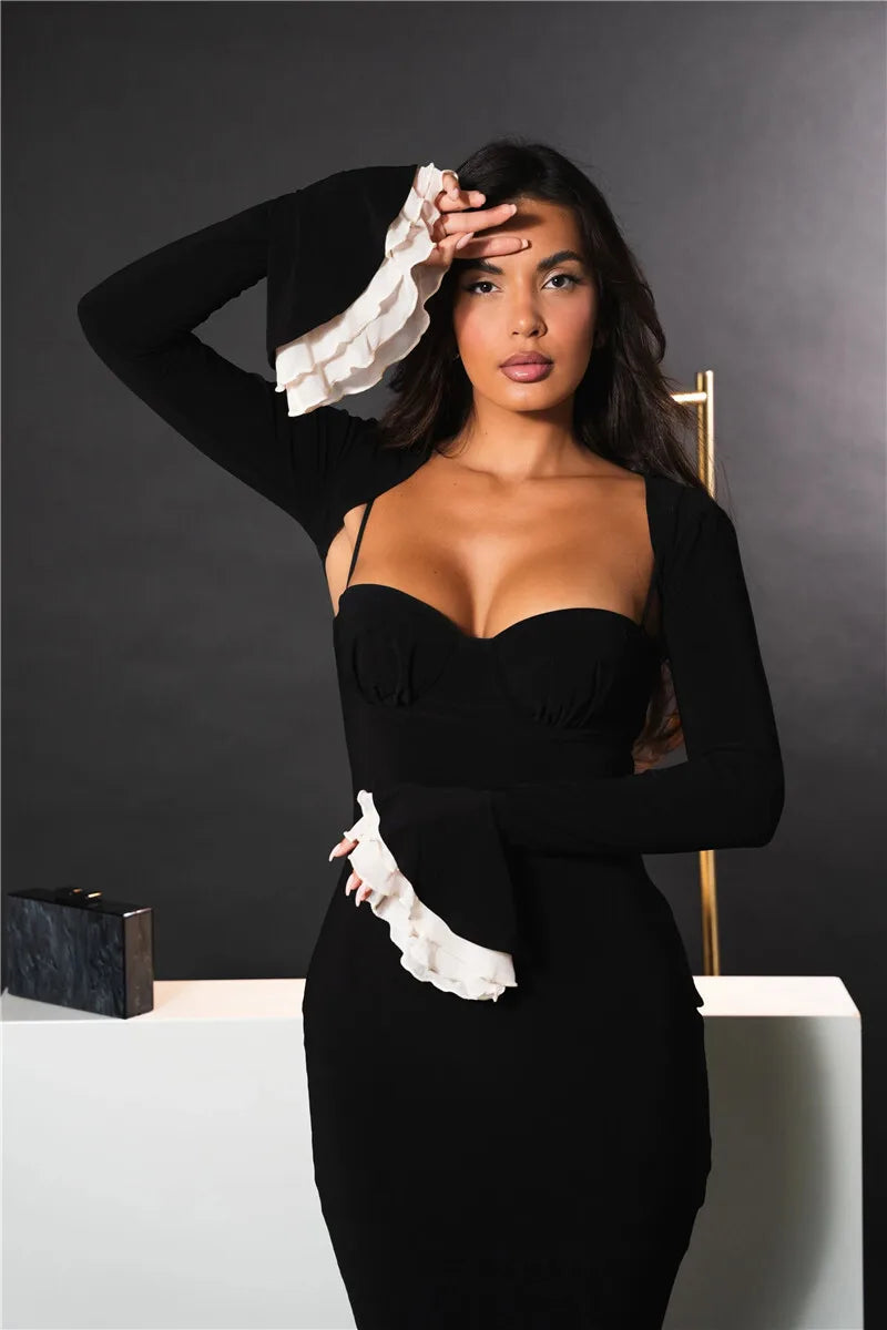 Elegant Square Collar Floor-Length Dress