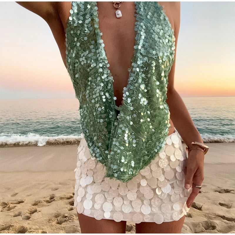 Sexy Sequined Mini Skirts