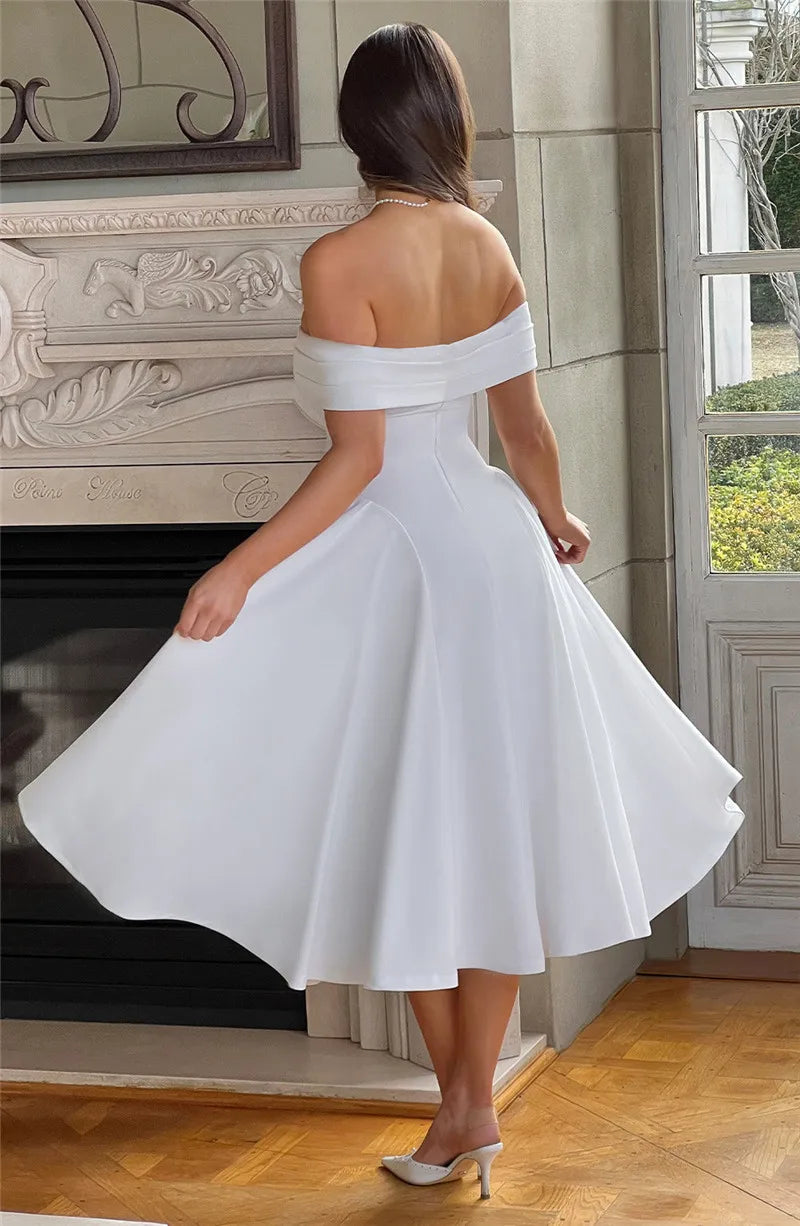 Off-shoulder Backless Midi dress