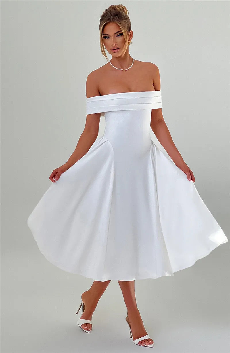 Off-shoulder Backless Midi dress