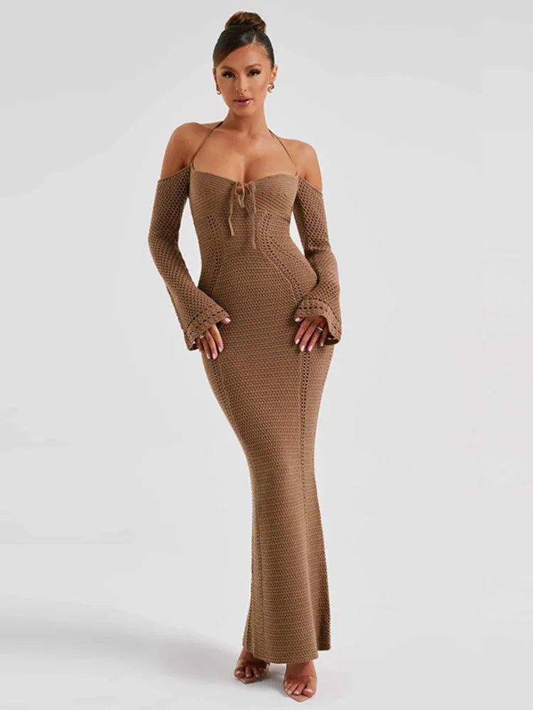 Out Backless Knitted Dress