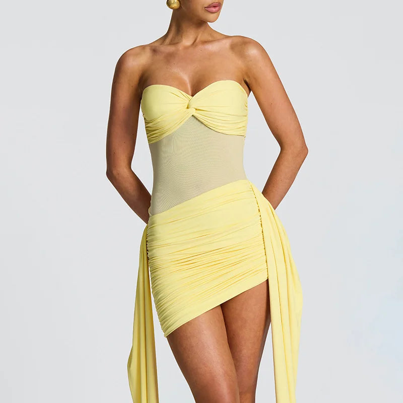 Off-shoulder Strapless Sexy Mini Dress