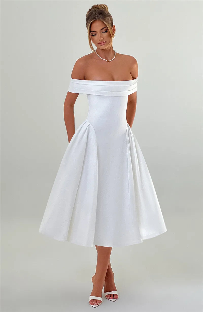 Off-shoulder Backless Midi dress