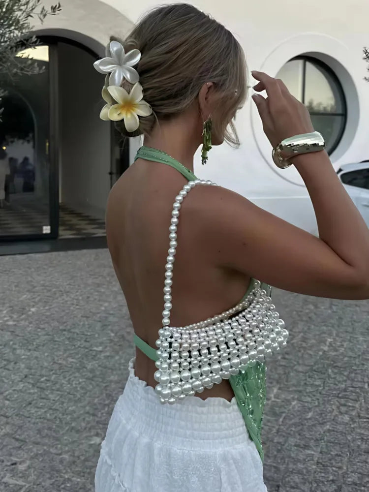 Glitter Deep V Neck Sexy Tank Tops