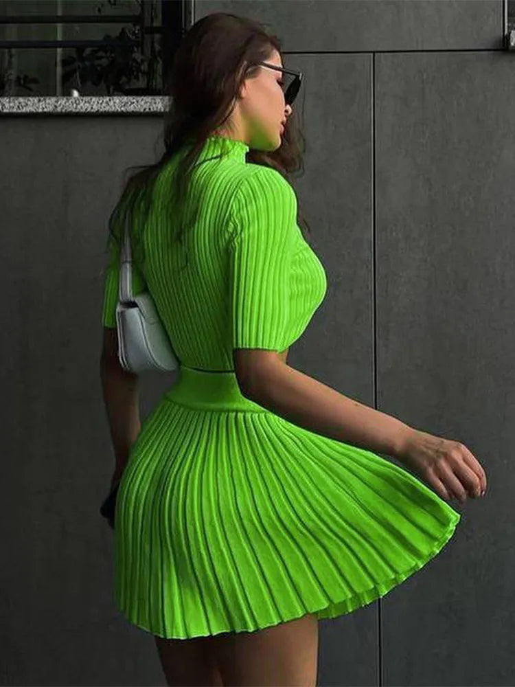 Mini Knit Skirt Suit