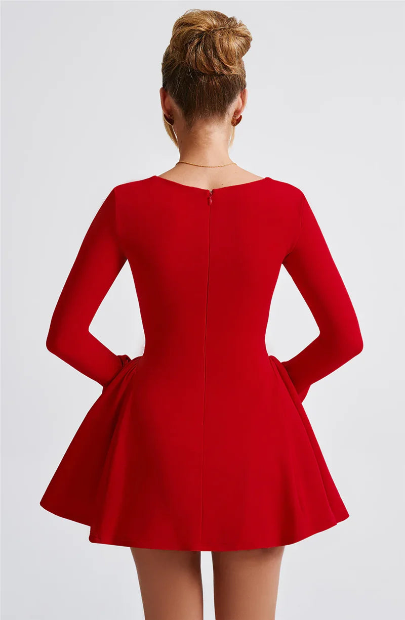 Long Sleeve A-line Sexy Mini Dress