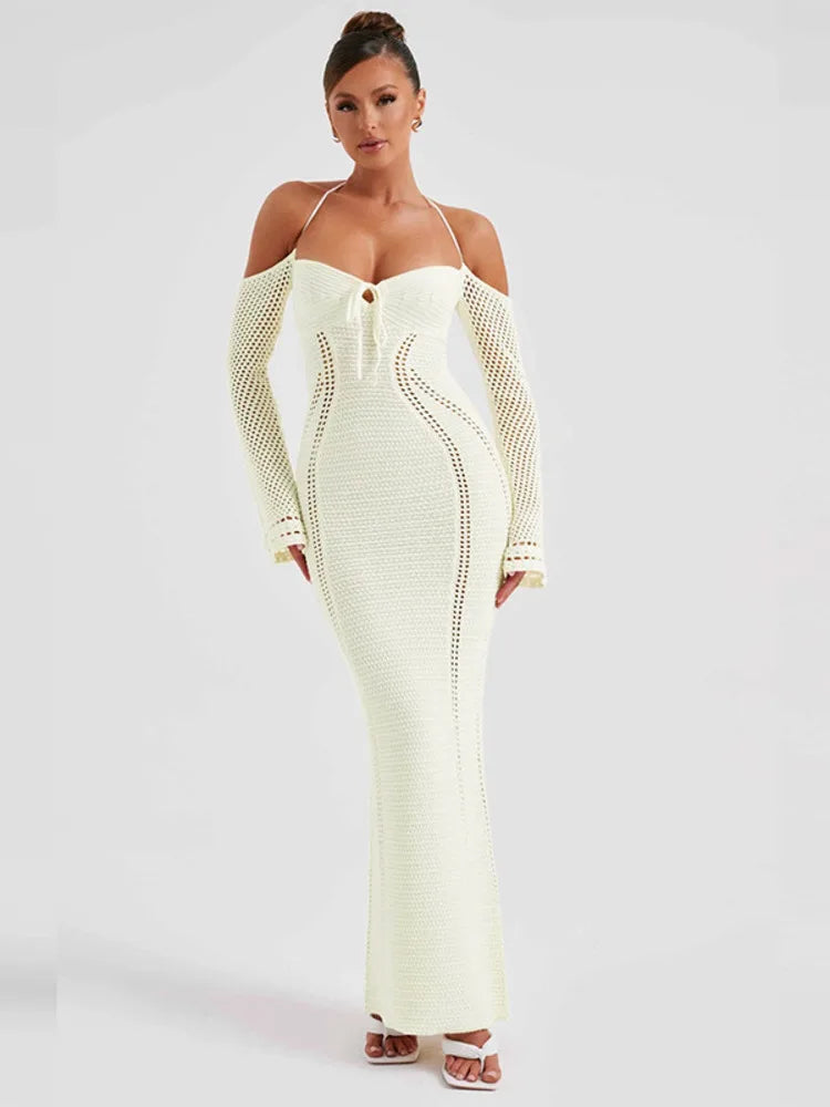 Out Backless Knitted Dress