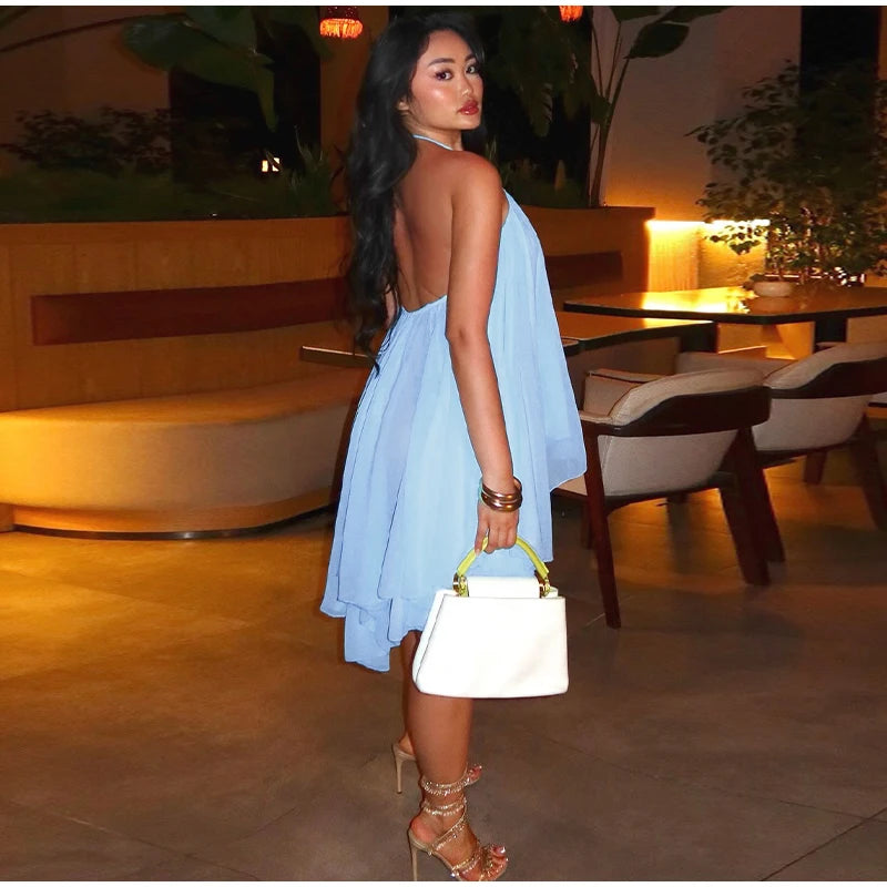 Halter Backless Short  Mini Dress