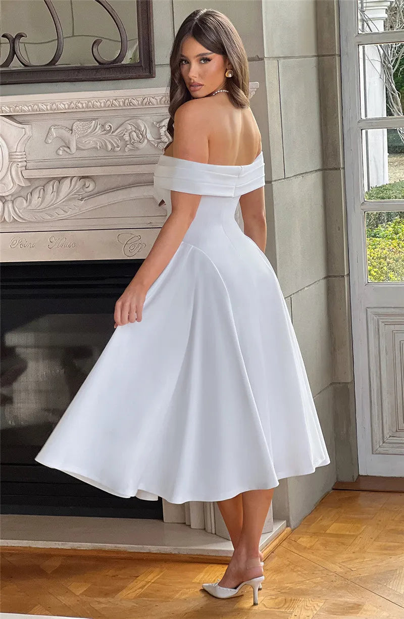 Off-shoulder Backless Midi dress