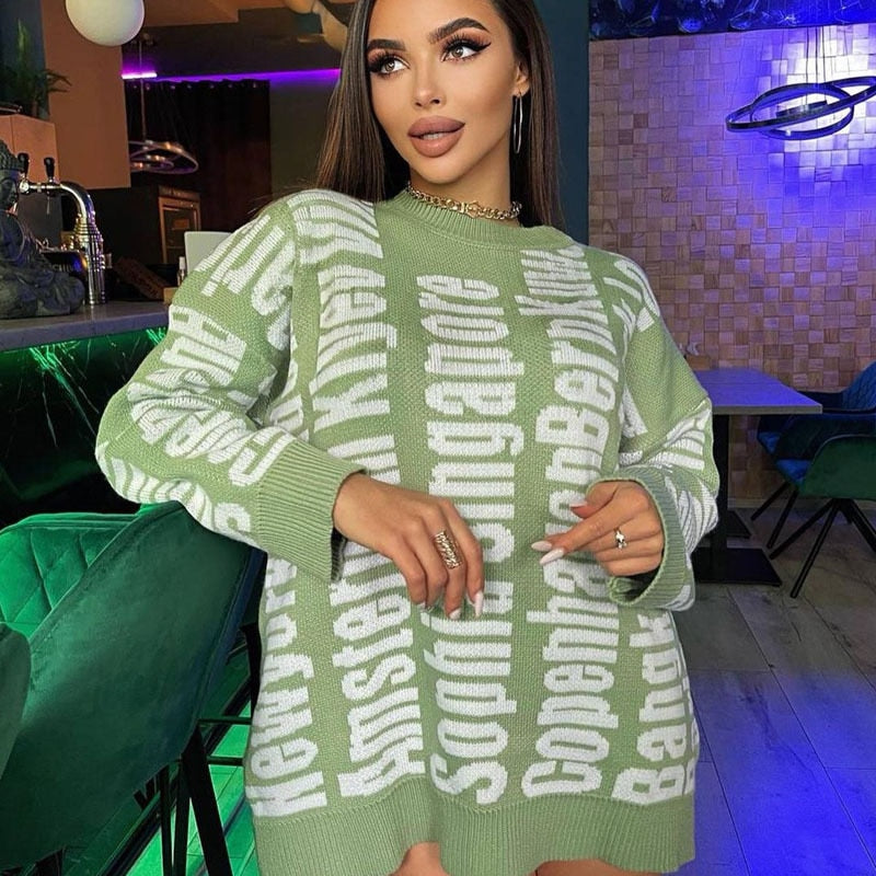 Dress Knitted Long Sleeve