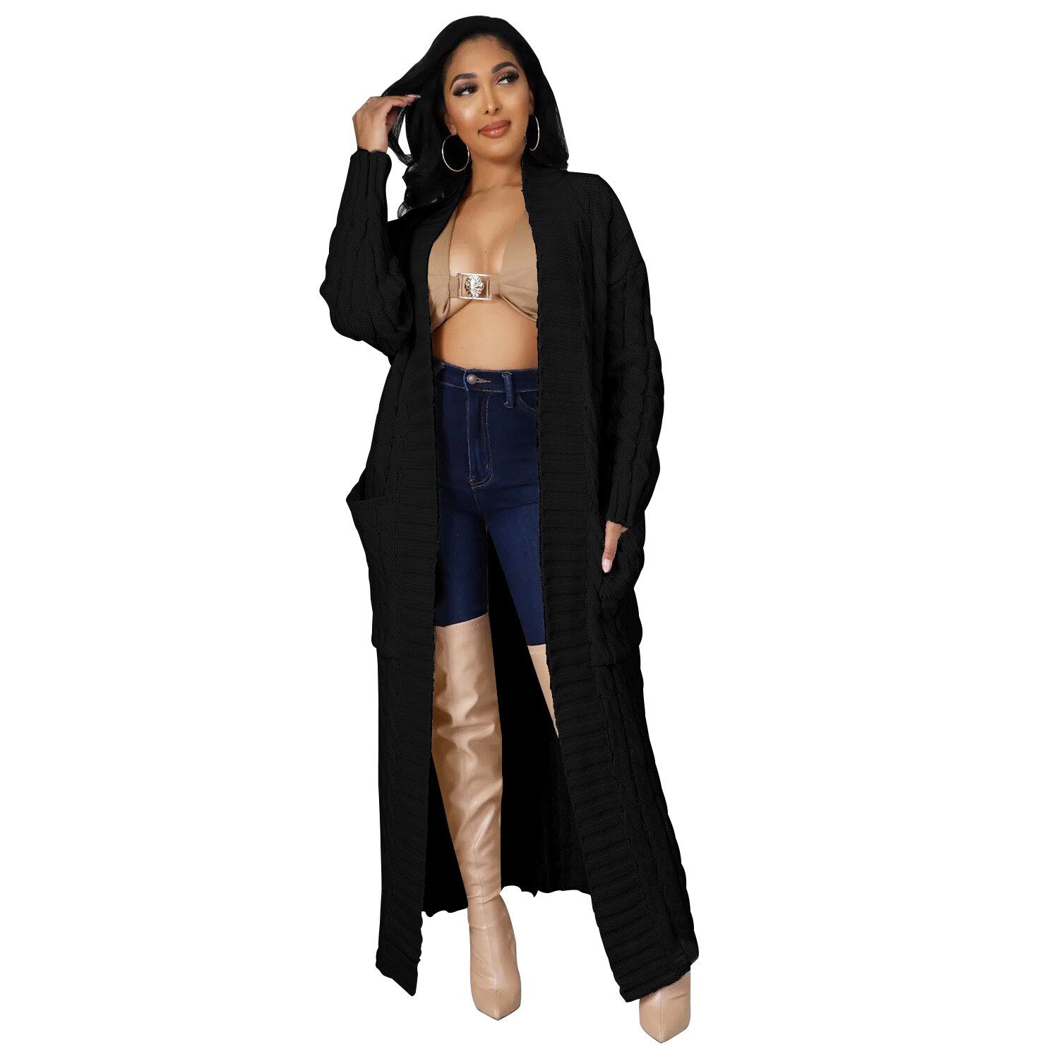 Long Open Stitch Cardigan