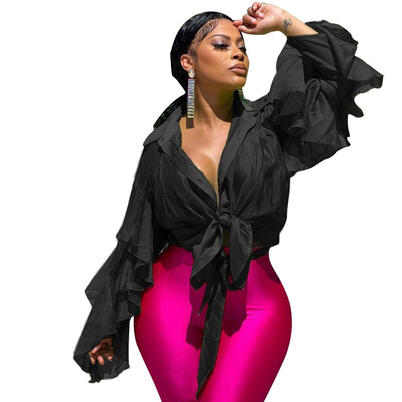 Tie Up Ruffles Blouse