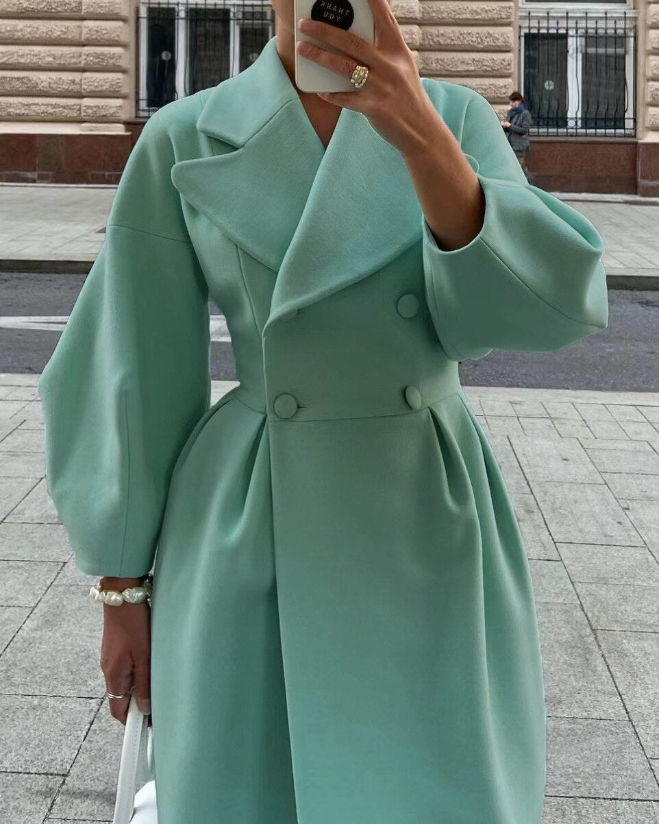 Long Coat with Draped