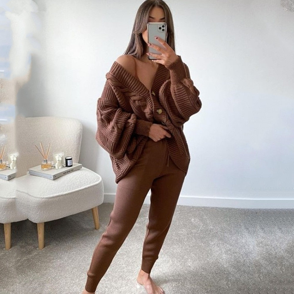 Sweater Cardigan Set
