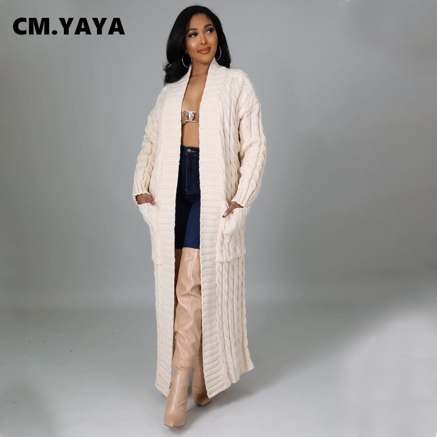 Long Open Stitch Cardigan