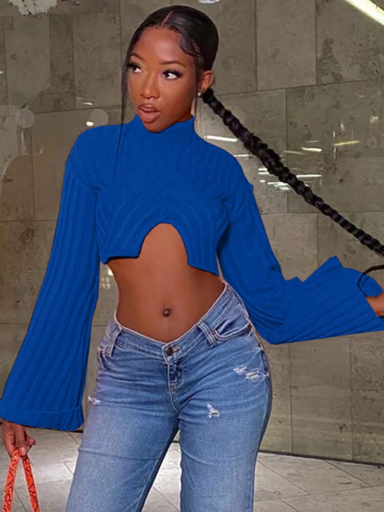 Ribbed Flare Long Sleeve