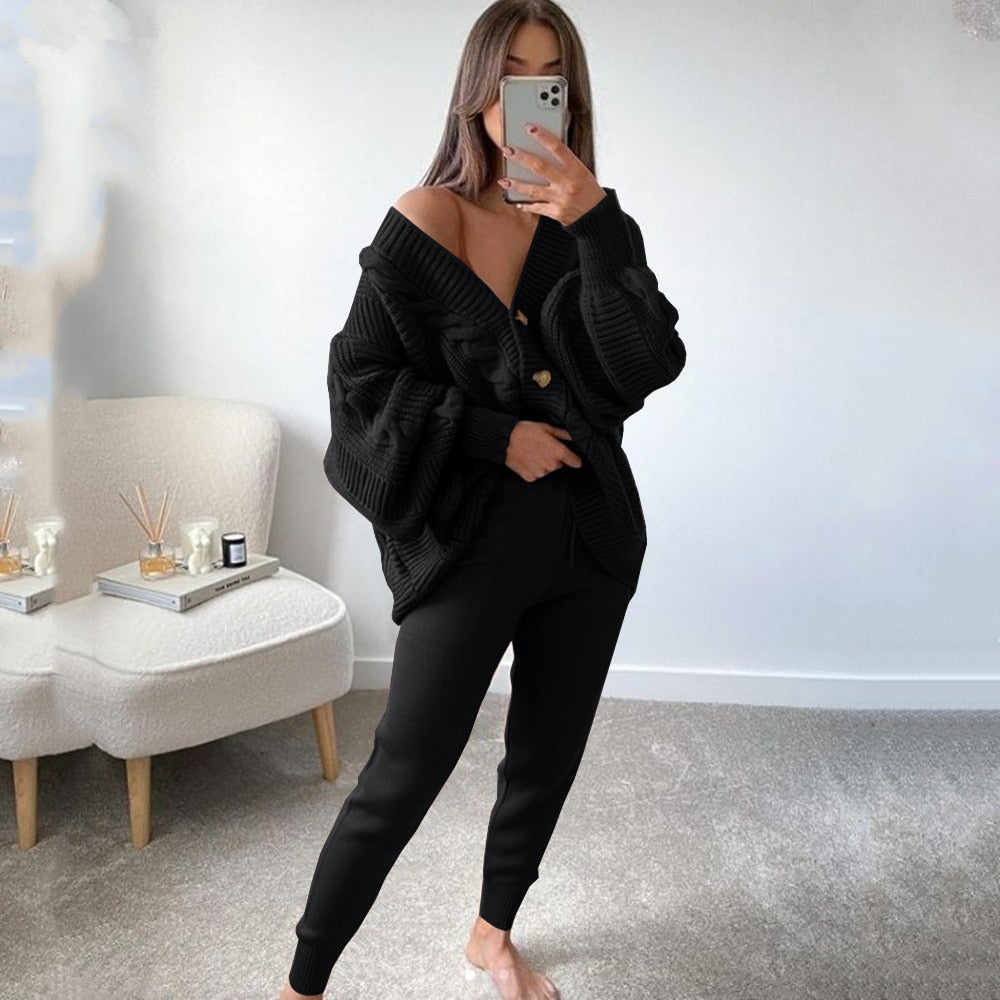Sweater Cardigan Set