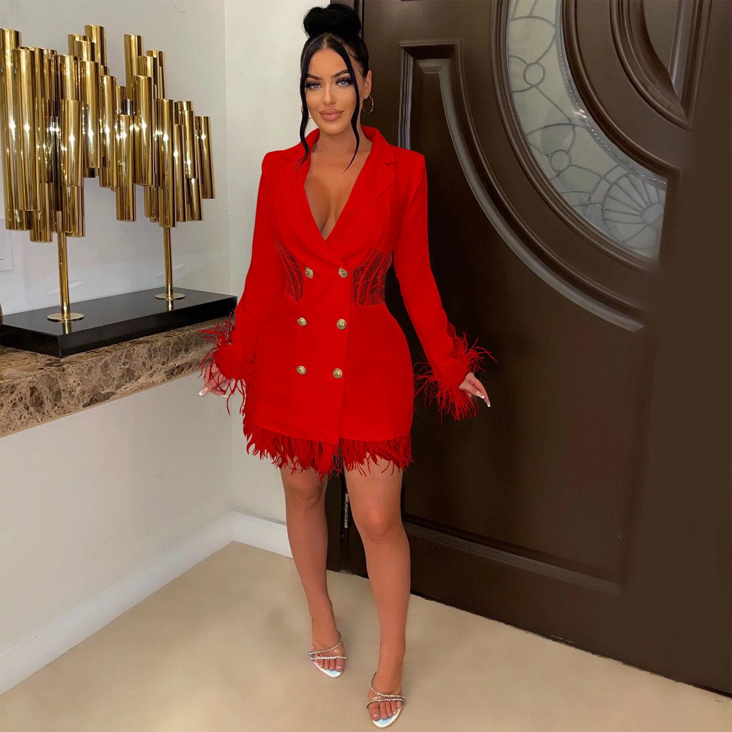 Pencil Dress with Collar