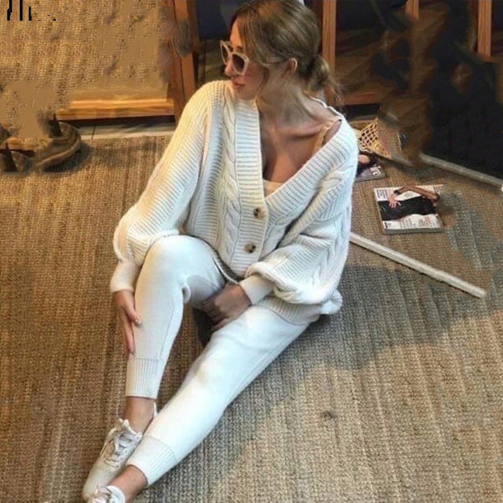Sweater Cardigan Set