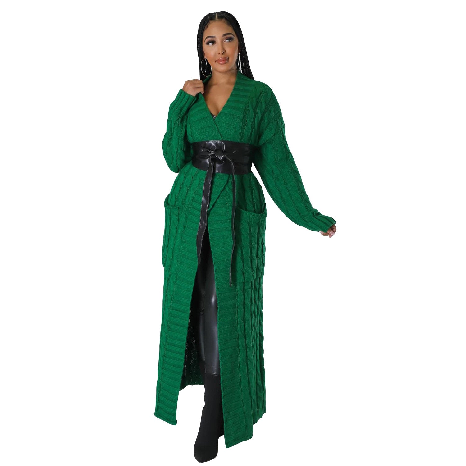 Long Open Stitch Cardigan