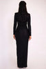 Elegant Hollow Out Long Sleeve Sexy Maxi Dress