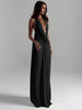 Halter v-Neck Backless Side Slit Dresss