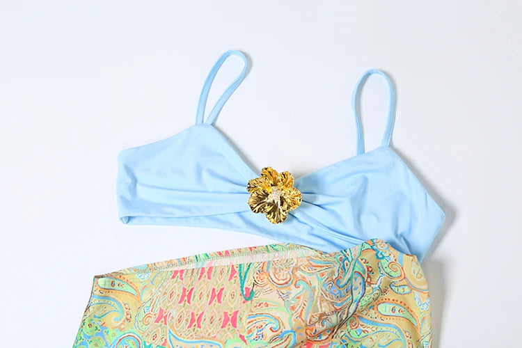 Flowers Low-Neck Sleeveless dress