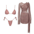Striped set Bandeau Bikini wear