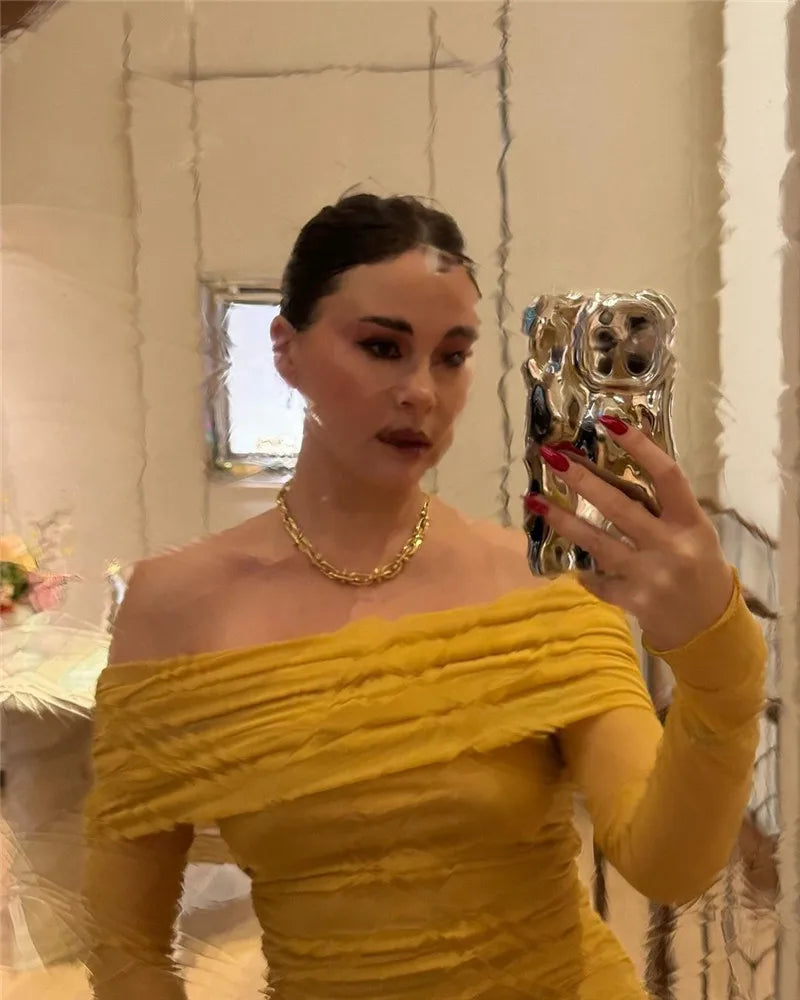 Off-shoulder Long Sleeve Bodycon Dress