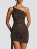 Mesh Patchwork Backless Ribbon Mini Bodycon dress