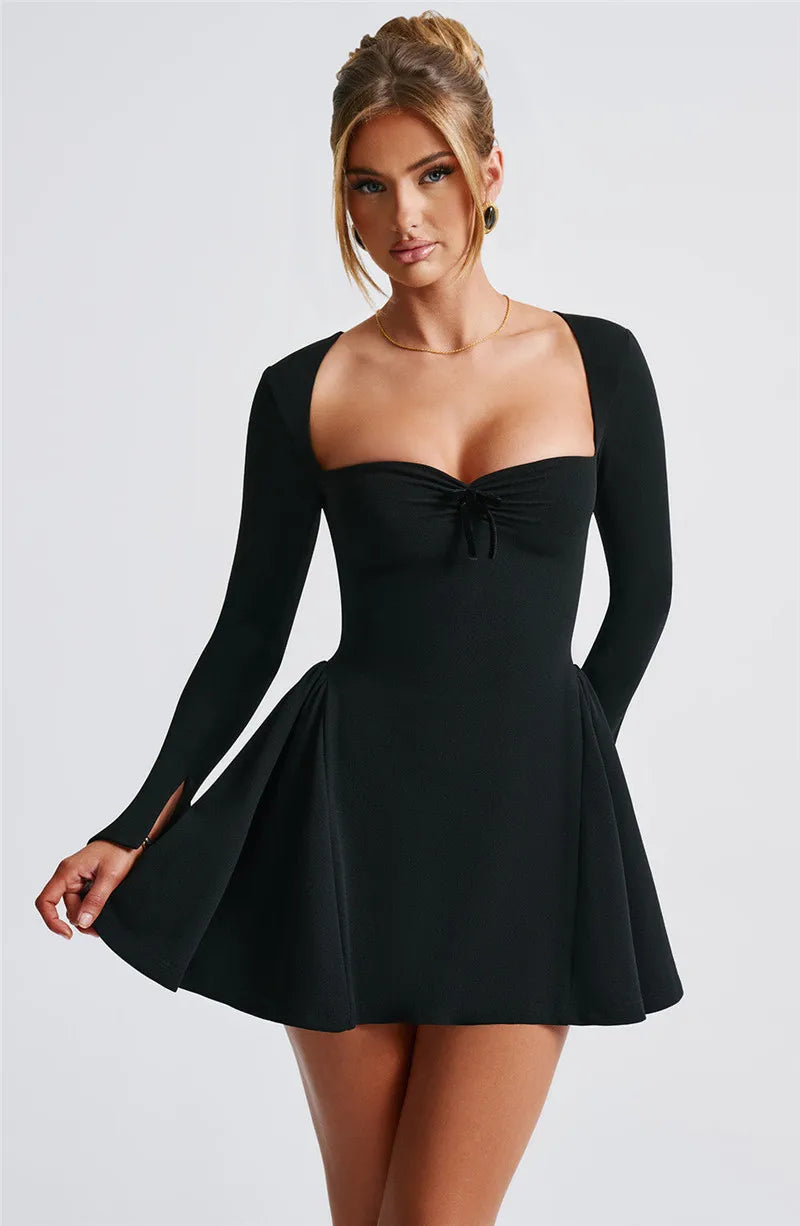 Long Sleeve A-line Sexy Mini Dress